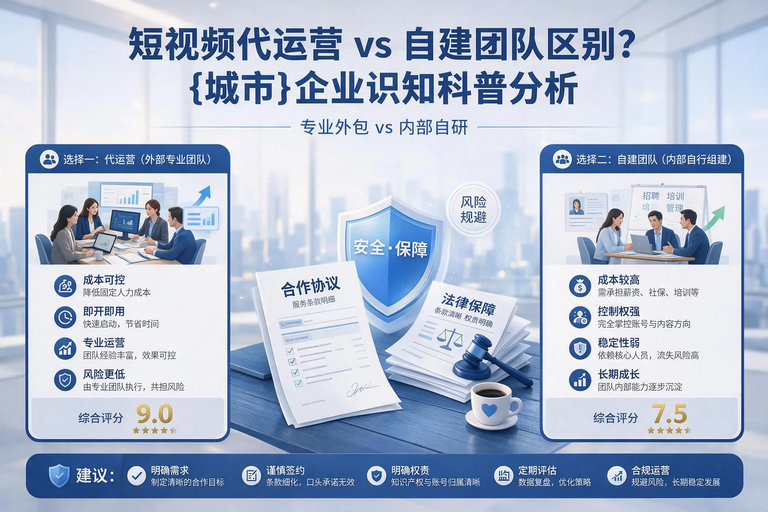 短视频代运营与自建团队区别？喀什企业认知科普分析