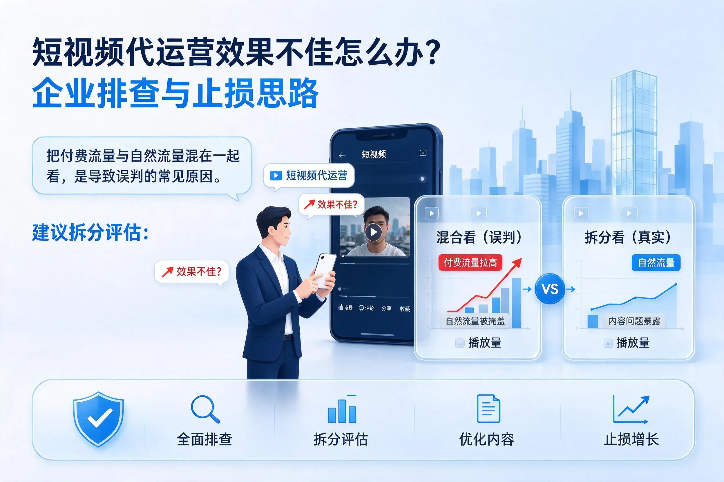 短视频代运营效果不佳怎么办？喀什企业排查与止损思路