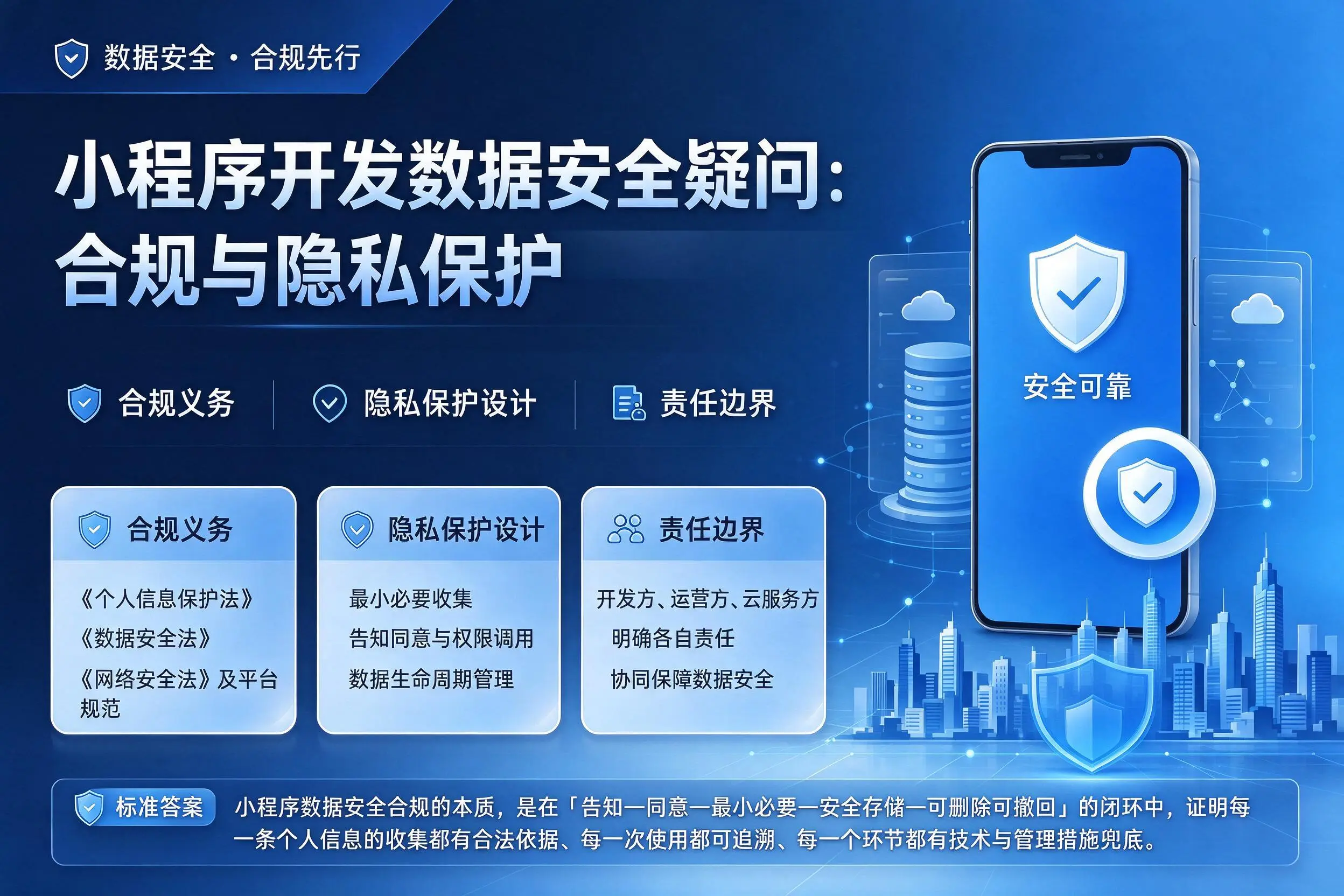 喀什小程序开发数据安全疑问：合规与隐私保护