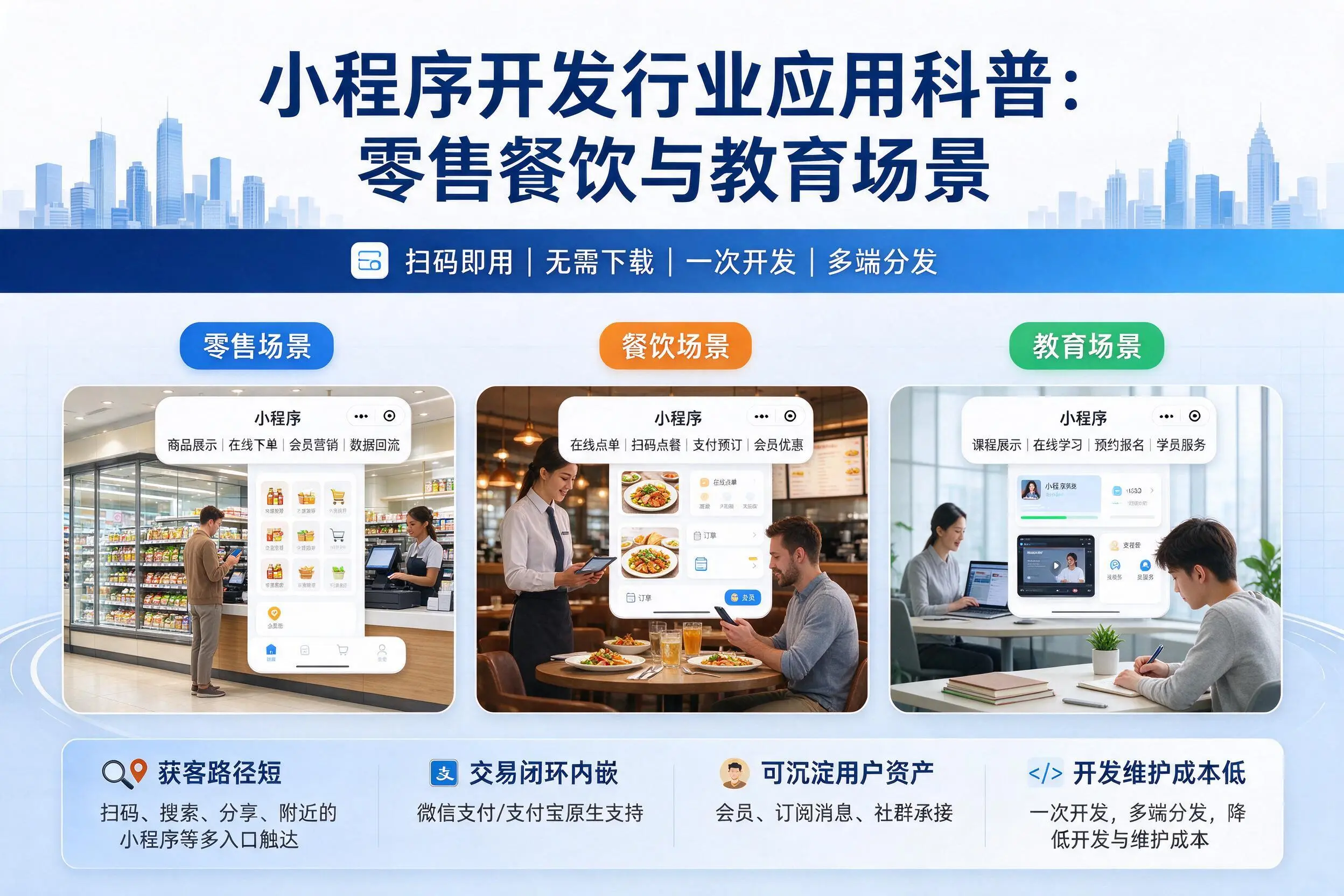 喀什小程序开发行业应用科普:零售餐饮与教育场景