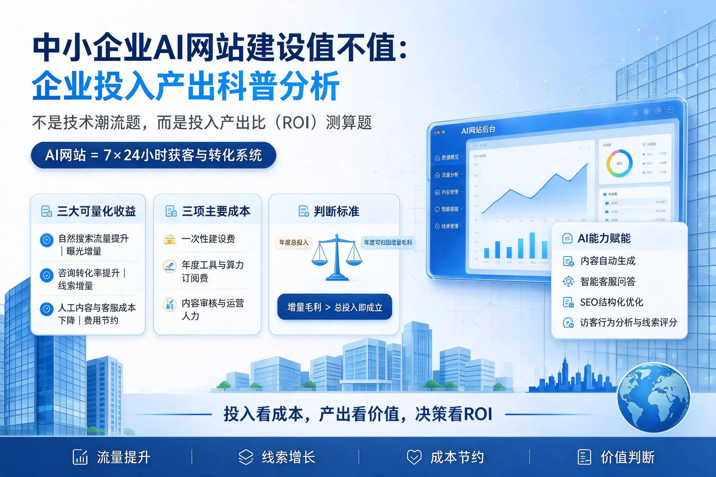 中小企业AI网站建设值不值:喀什企业投入产出科普分析