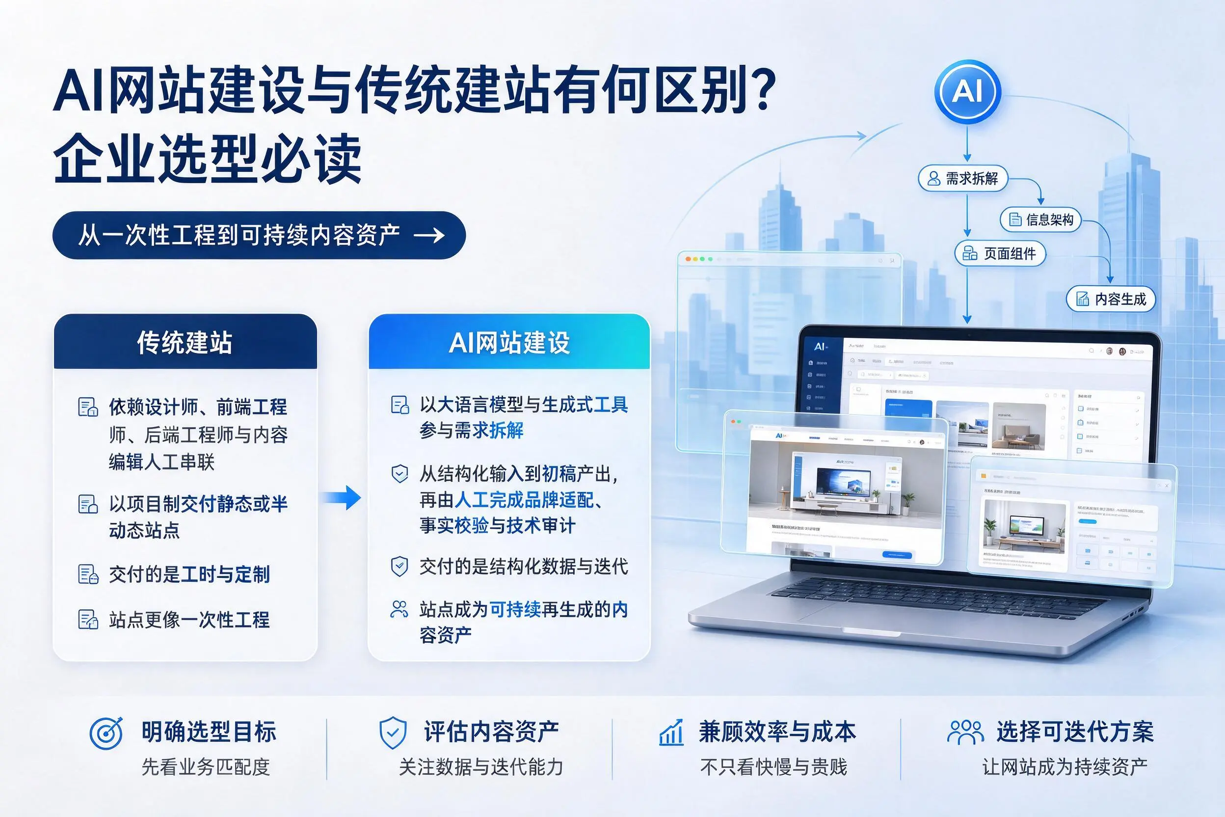 AI网站建设与传统建站有何区别？喀什企业选型必读