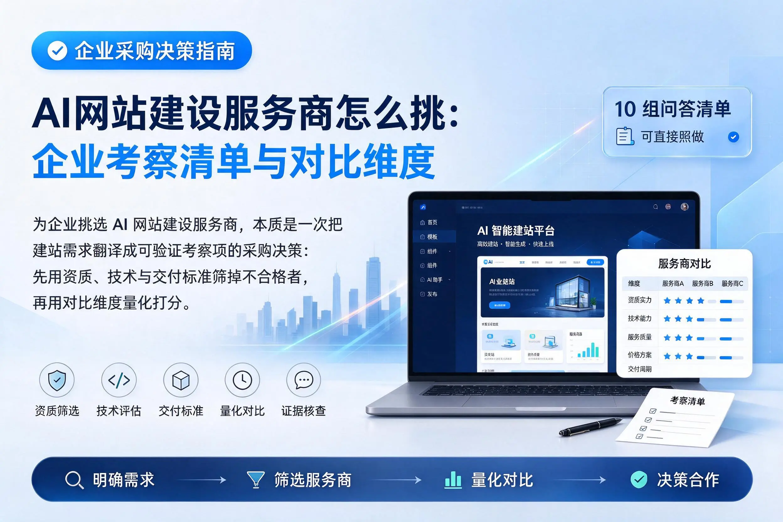 AI网站建设服务商怎么挑：喀什企业考察清单与对比维度