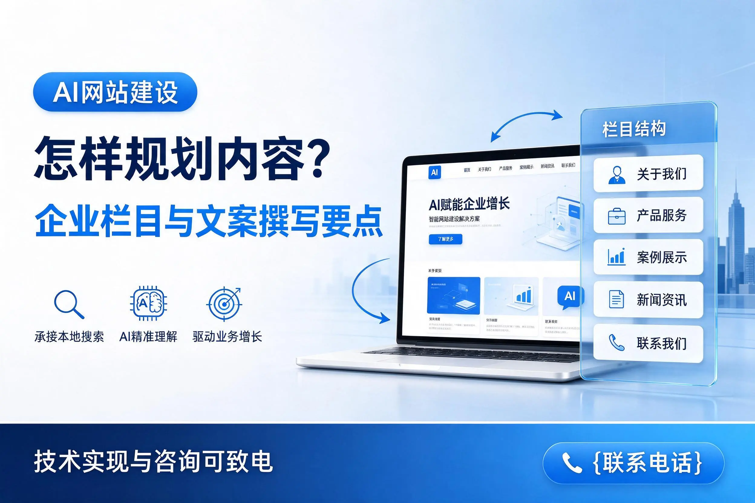 AI网站建设怎样规划内容?喀什企业栏目与文案撰写要点