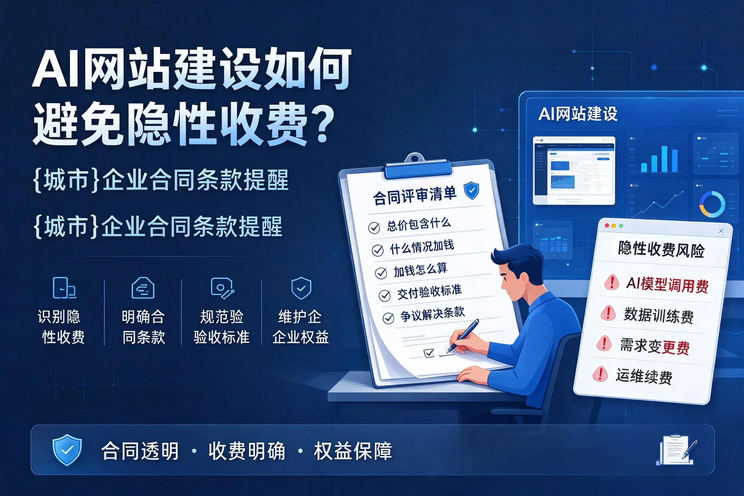 AI网站建设如何避免隐性收费?喀什企业合同条款提醒